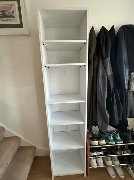 Photo of free White slim bookshelf (Eastcote HA4) #1