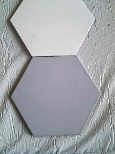 Photo of free Grey hexagonal wall tiles and adh (Brockworth GL3) #2