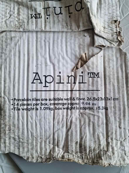 Photo of free Grey hexagonal wall tiles and adh (Brockworth GL3) #3