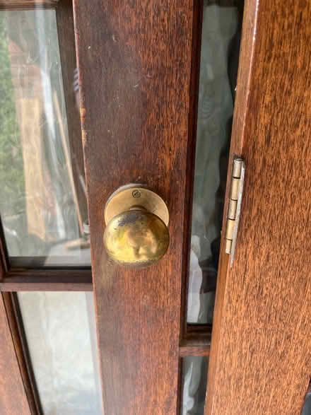 Photo of free 4 solid wood glass panelled doors brass knobs (Wigston LE18) #3