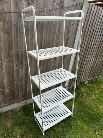 Photo of free Two white metal shelving units (Hildenborough) #2