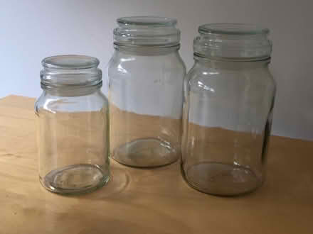 Photo of free Glass storage jars-2 large/1 medium (Bernard’s Heath, St Albans) #1