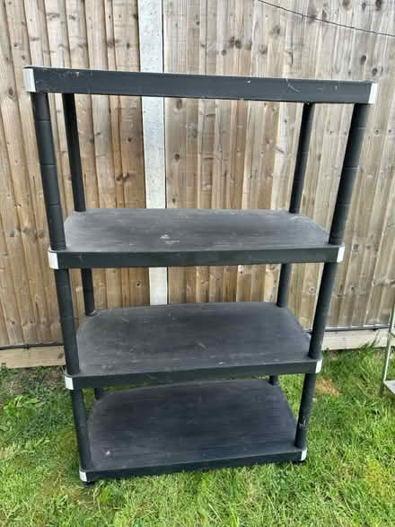 Photo of free Black shelving unit (Hildenborough) #1
