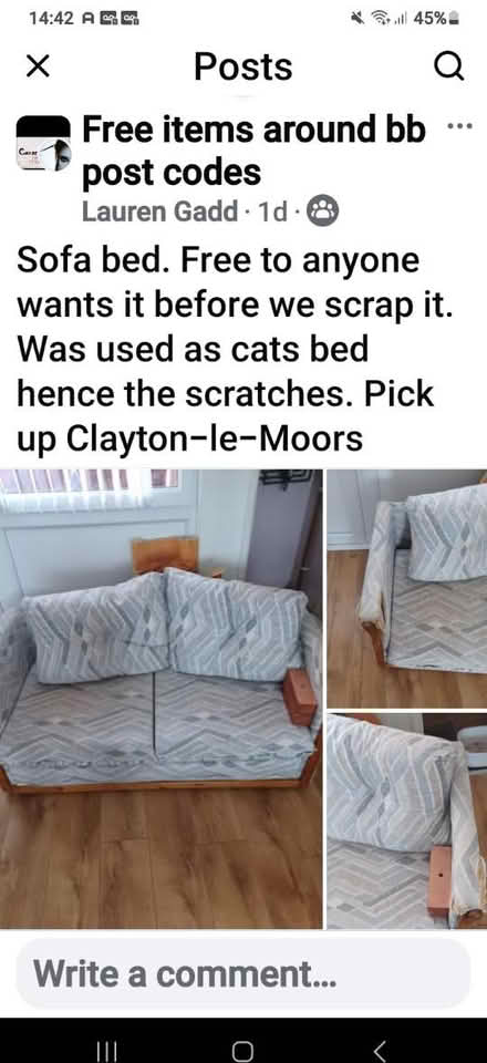 Photo of free Sofa Bed (Clayton-le-Moors) #1