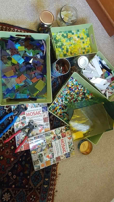 Photo of free Glass Mosaic Pieces and Tools (Llanrhos) #2