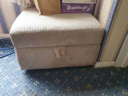 Photo of free Couch, three seater and matching Ottoman. (St Pauls Ward GU15) #1