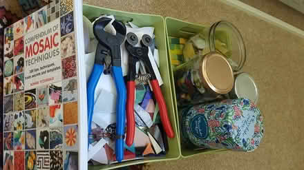 Photo of free Glass Mosaic Pieces and Tools (Llanrhos) #1