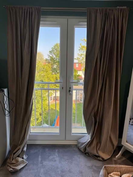 Photo of free Two pairs of taupe velvet curtains (KT5) #1