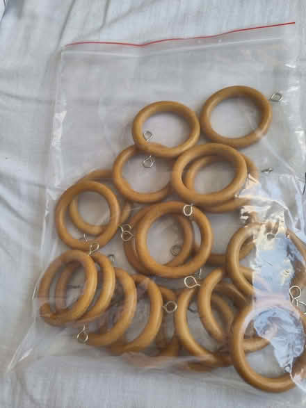 Photo of free Brown wood curtain rings x 20 (Fox Street CO4) #1