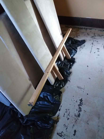 Photo of free Beige Suede Style Double Bed + 'Dreams' Orthopaedic Mattress (Avebury SN8) #2