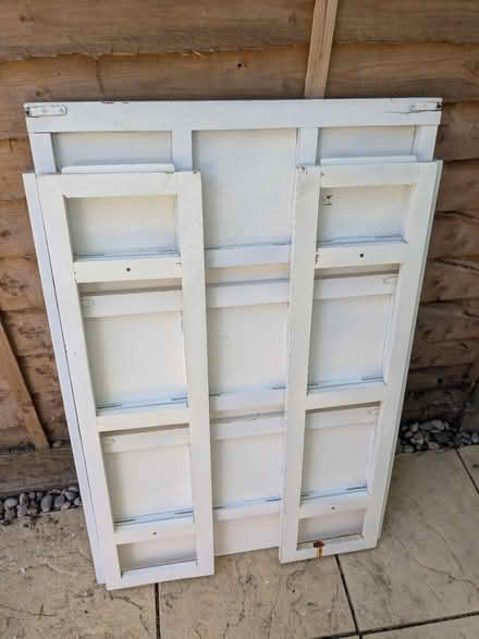 Photo of free Collapsible wood shelving unit (Church crookham) #2