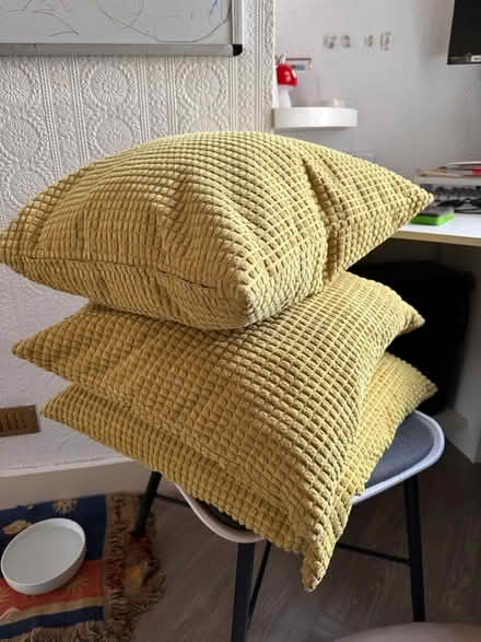 Photo of free 3 yellow cushions (Hanwell, Ealing) #2