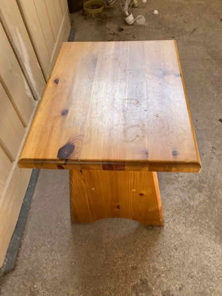 Photo of free Small pine table with shelf (Loughborough LE11) #2