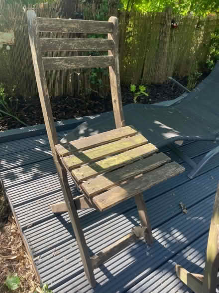 Photo of free four wooden folding garden chairs (Garston WD25) #1
