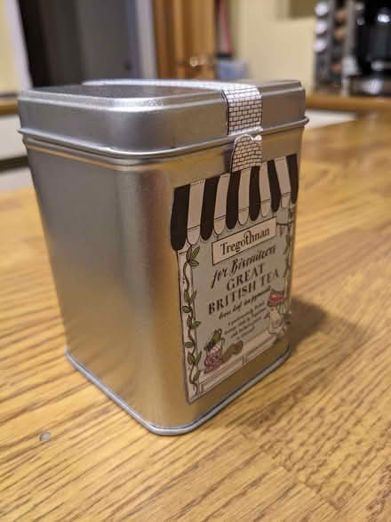 Photo of free Small silver coloured tin (Caversham Park RG4) #1