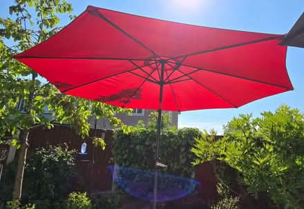 Photo of free Garden Table + Parasol + Stand (Harold Wood RM3) #2