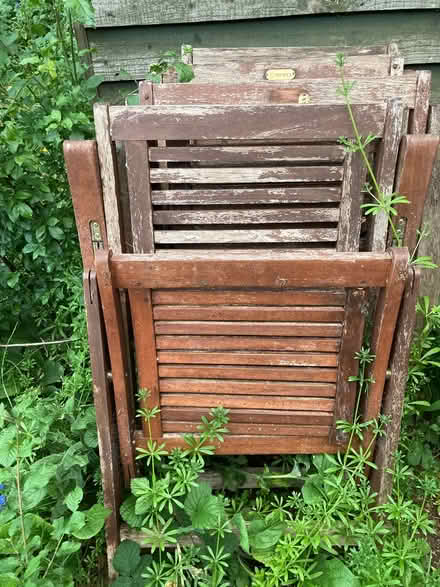 Photo of free Wooden garden table 4 chairs (Walton Manor OX2) #2