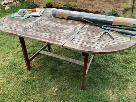 Photo of free Wooden garden table 4 chairs (Walton Manor OX2) #1