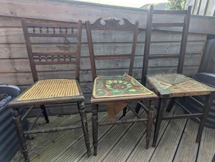 Photo of free 3 old wooden chairs (Smedley Street DE4) #1