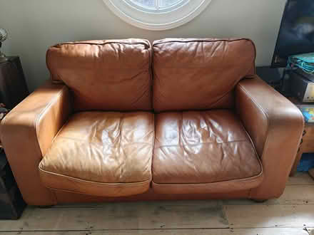 Photo of free Leather sofa (Stratton St Margaret SN3 4NS) #1