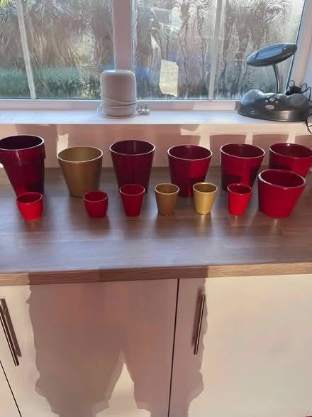 Photo of free Ceramic Red and Gold Pots (Grandborough CV23) #1