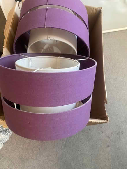 Photo of free two purple lampshades (Kettering NN15) #2