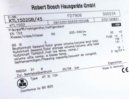 Photo of free Bosch Fridge Freezer spares+repair (Haslemere GU27) #4