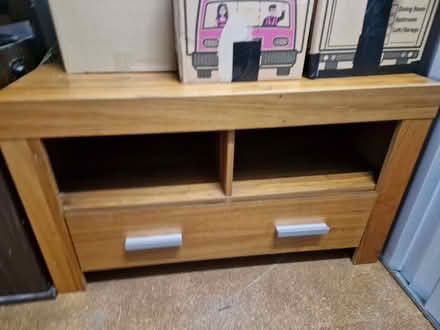 Photo of free Walnut t.v unit with drawer (Tring Wharf HP23) #1