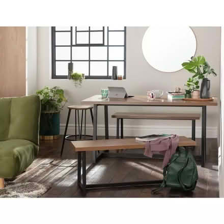 Photo of free Habitat Nomad Non-Extending Oak Dining Table & 2 Oak Benches (Station Parade E17) #1