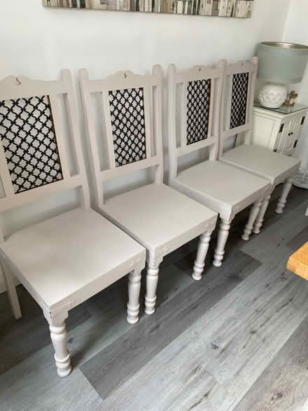 Photo of free 4 wooden dining chairs (Warlingham) #1