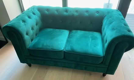 Photo of free 2x Green sofas (Royal Wharf E16) #2
