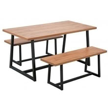 Photo of free Habitat Nomad Non-Extending Oak Dining Table & 2 Oak Benches (Station Parade E17) #2