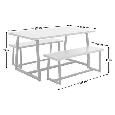 Photo of free Habitat Nomad Non-Extending Oak Dining Table & 2 Oak Benches (Station Parade E17) #3