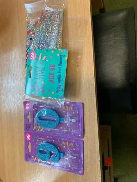 Photo of free “90” candles and banner (Wyken Coventry) #1