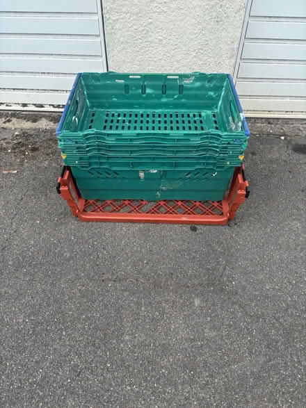 Photo of free 5 x Stacking Crates Car Boot (Kingswood) #1