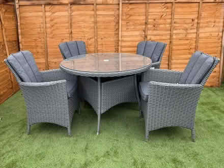 Photo of Grey rattan table, any size (Saint Andrew Auckland DL14) #1