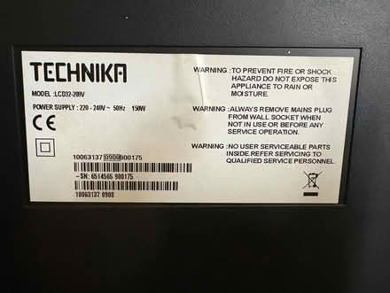 Photo of free 32 inch Technika TV Fully Working (SK6 Stockport) #3
