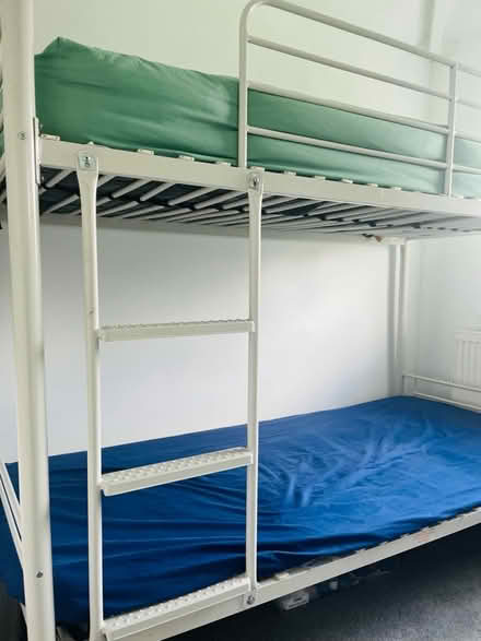 Photo of free White Bunk bed with one mattress (Low hill WV10) #2