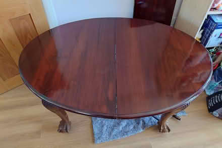 Photo of free Antique table with additional leaf, and oak linen box (Caterham CR3) #4