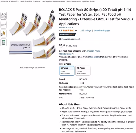 Photo of free Universal Indicator Paper, pH1-14 (Sunland) #2