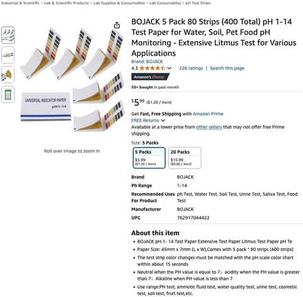 Photo of free Universal Indicator Paper, pH1-14 (Sunland) #2