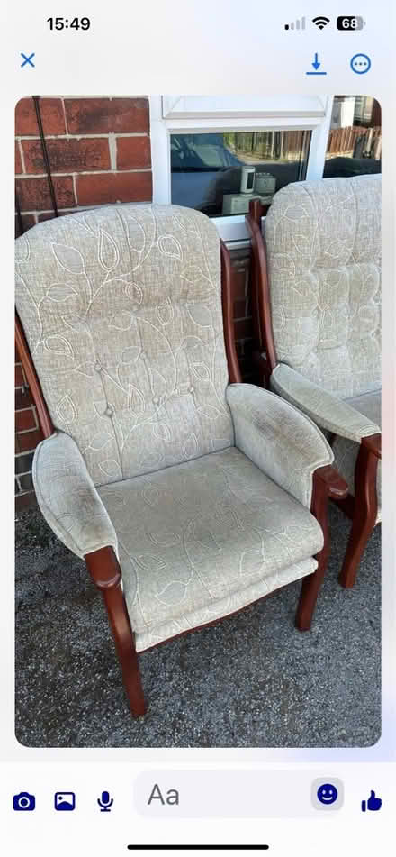 Photo of free High back sofa and chair (Arbourthorne S2) #2