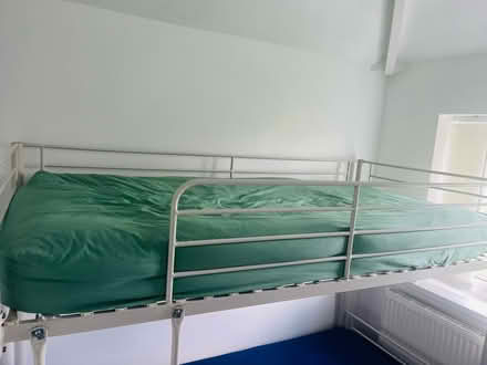 Photo of free White Bunk bed with one mattress (Low hill WV10) #1