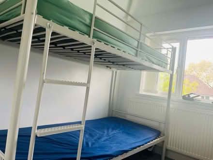 Photo of free White Bunk bed with one mattress (Low hill WV10) #3
