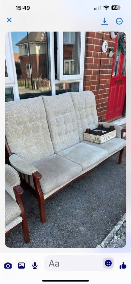 Photo of free High back sofa and chair (Arbourthorne S2) #1