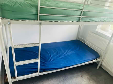 Photo of free White Bunk bed with one mattress (Low hill WV10) #4