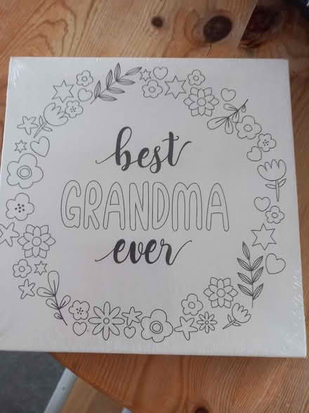 Photo of free Best Grandma paintable canvas 20cmsq (Stone Cross BN23) #1