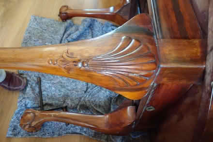 Photo of free Antique table with additional leaf, and oak linen box (Caterham CR3) #3