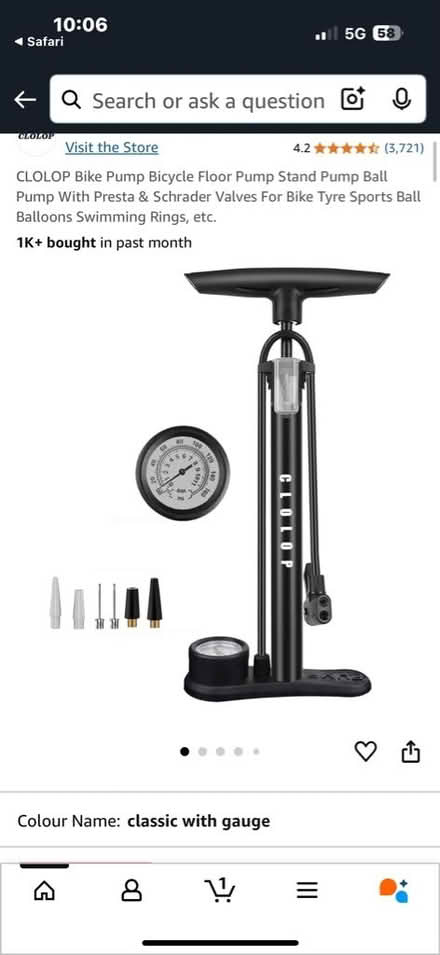Photo of Full size bike pump (Gosport PO12) #1