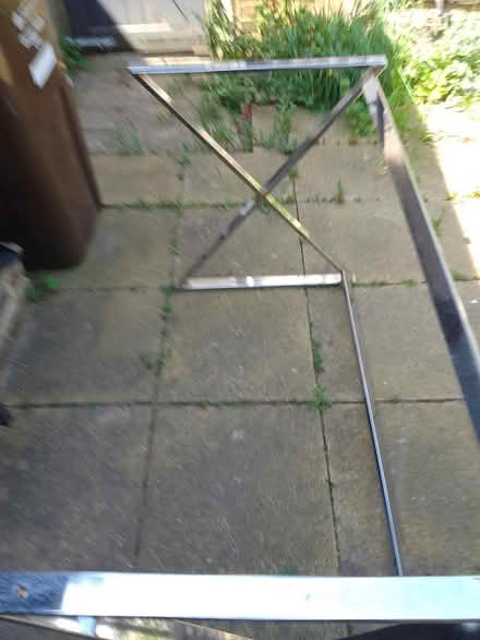 Photo of free Glass table with chrome legs (Isleworth TW7 Near Rugby Gd) #1